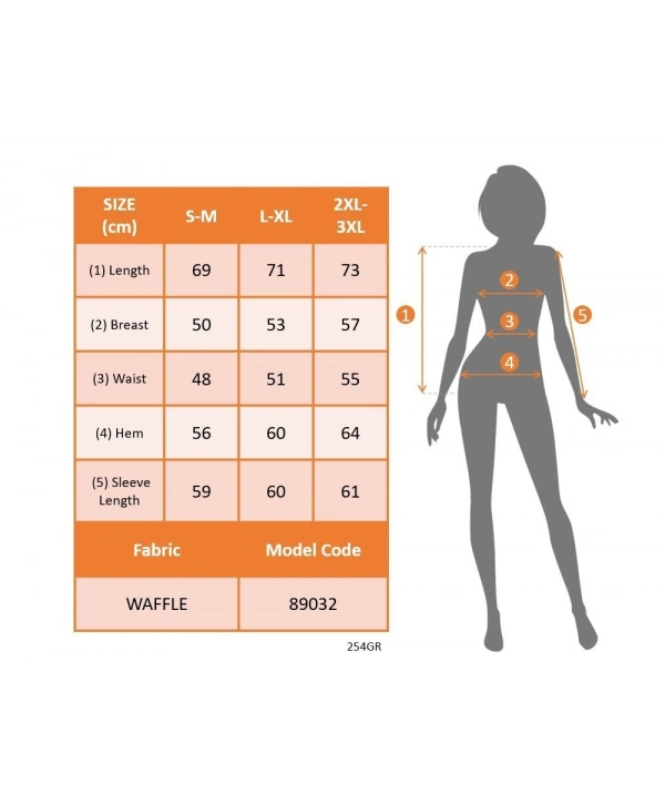Kadın Uzun Kollu Yuvarlak Yaka Arkadan Düğmeli Waffle Bluz