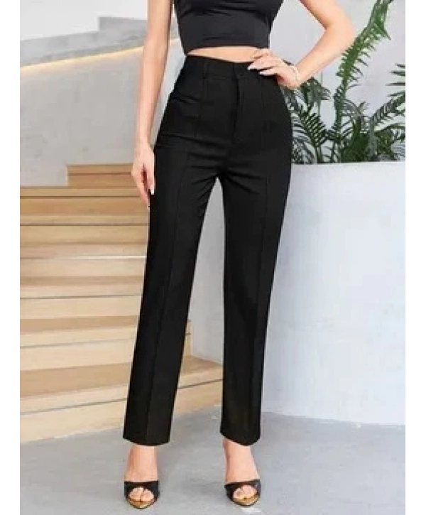 Kadın Yüksek Bel Cepli önden çimalı Dokuma çanta Pantolon