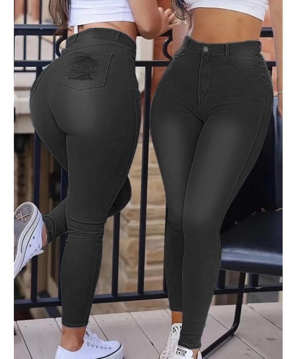 Kadın Yüksek Bel Dar Kesim Kot Pantolon