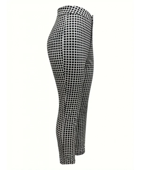 Kadın Yüksek Bel Desenli Dalgıç Pantolon