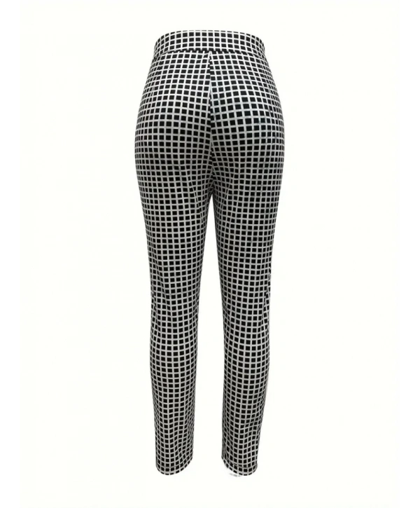 Kadın Yüksek Bel Desenli Dalgıç Pantolon