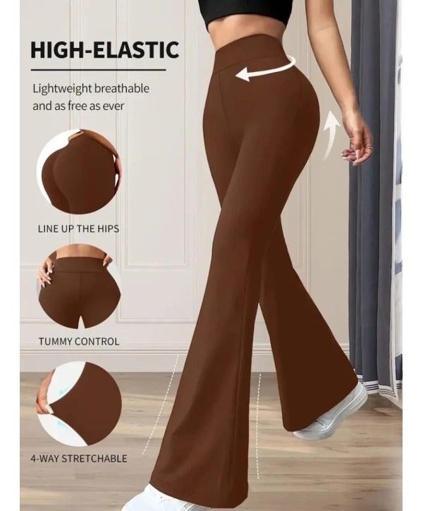 Kadın Yüksek Bel Geniş Paçalı Dalgıç Tayt