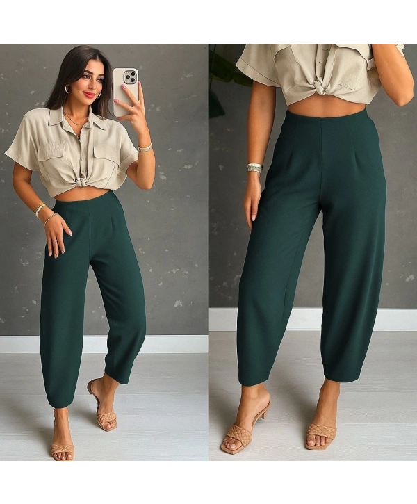 Kadın Yüksek Bel Krep Pantolon