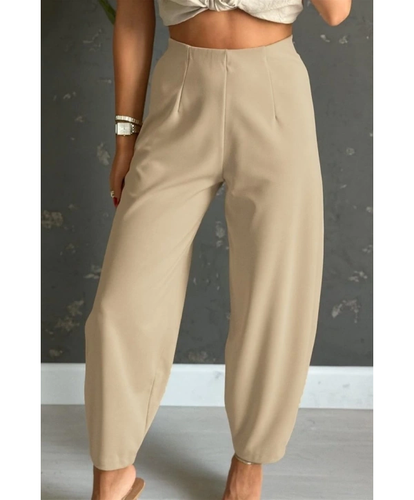 Kadın Yüksek Bel Krep Pantolon