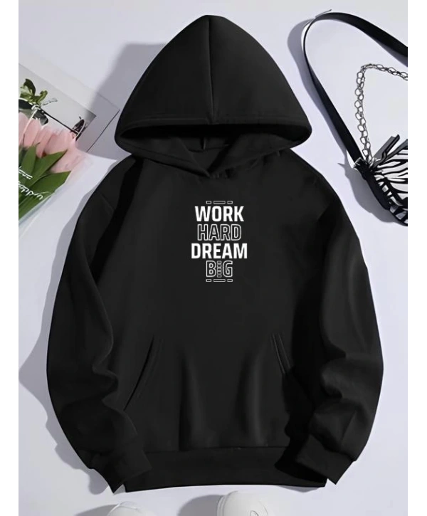 Kışlık Üç İplik Kapşonlu SweatShirt - Siyah