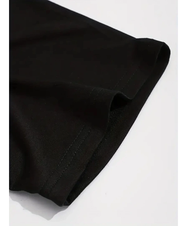 Sporda Günlük Hayata Giyilebilir GYM Baskılı Oversize Bisiklet Yaka Erkek T-shirt - Siyah