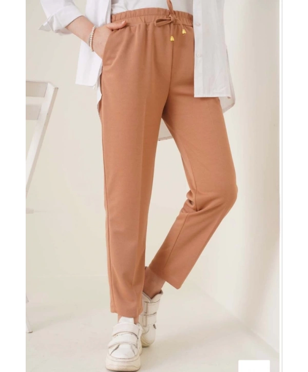 Tam Kalıp Basic Eşofman Pantolon - Kahverengi