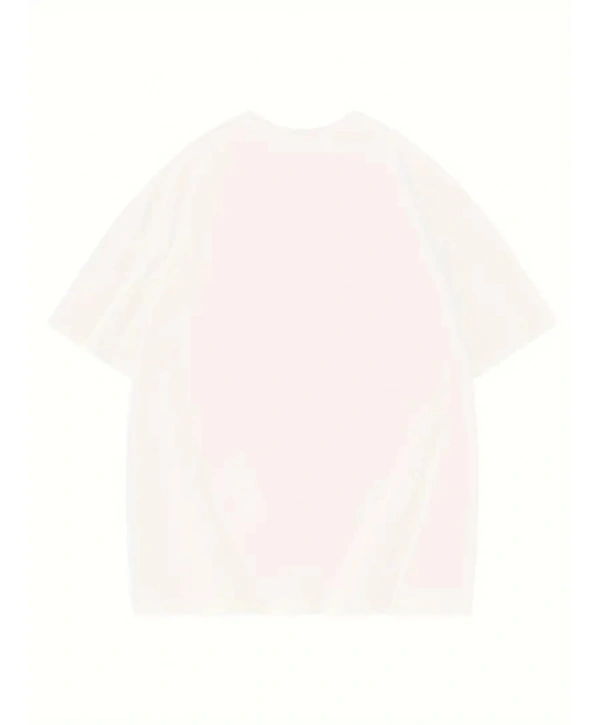 Thousand Baskılı Oversize Bisiklet Yaka T-shirt - Beyaz