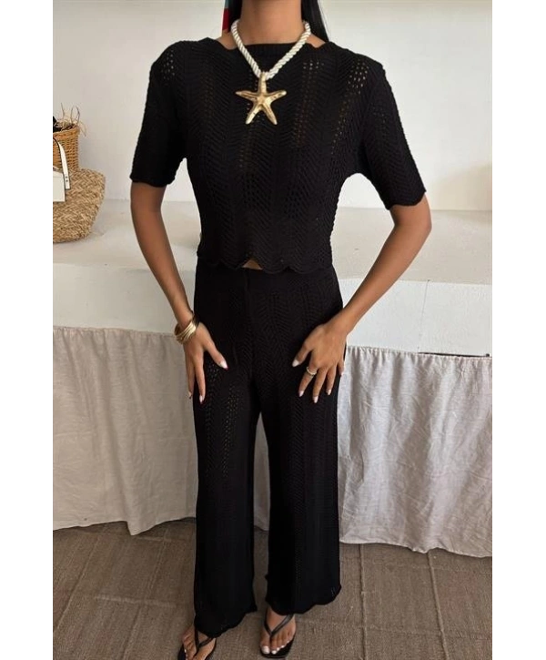 Triko Bluz Pantolon İkili Takım 10084-025