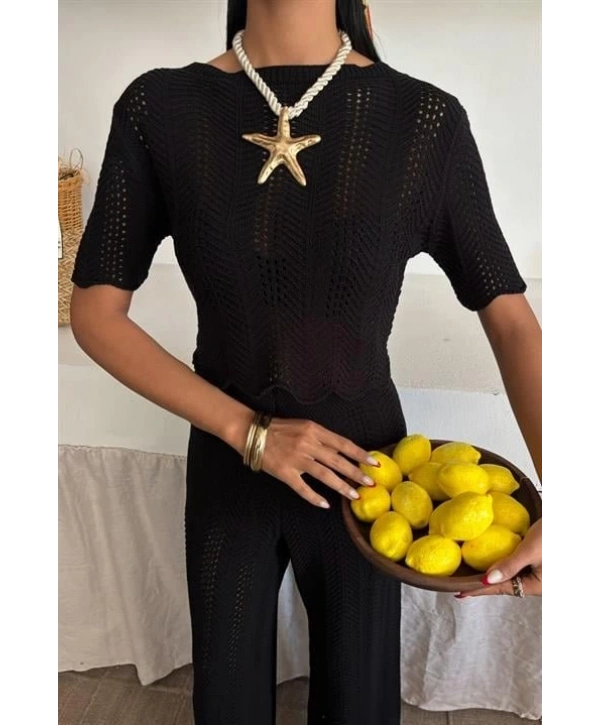 Triko Bluz Pantolon İkili Takım 10084-025