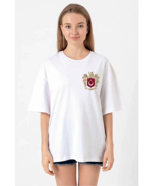Türk Arma Baskı T-shirt- Beyaz