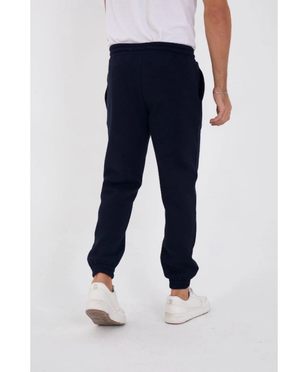 Unisex Kışlık Üç İplik Lastikli Eşofman Pantolon - Lacivert