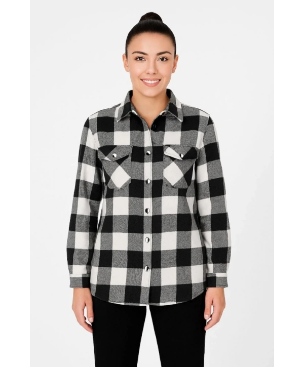 Uzun Kollu Oduncu Gömlek - Siyah