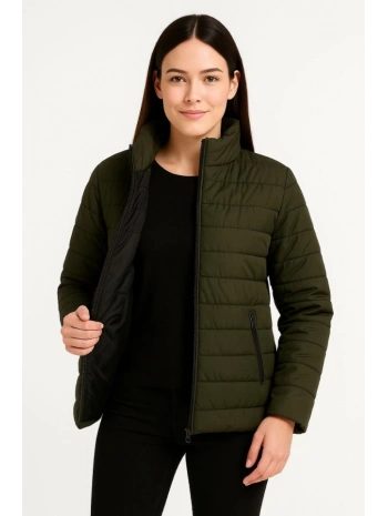 Bomber Mont Ceket – Su İtici Kumaş, Kapitone Astarlı, Fermuarlı, Kışlık - Haki