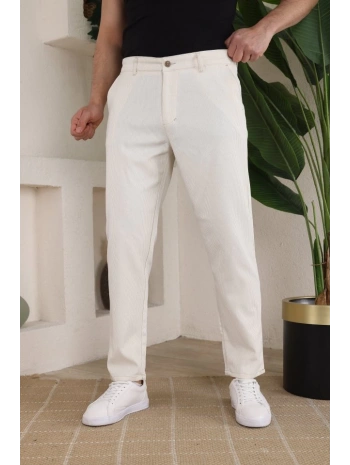 Erkek Casual Slim Fit Cord Desenli Kumaş Pantolon