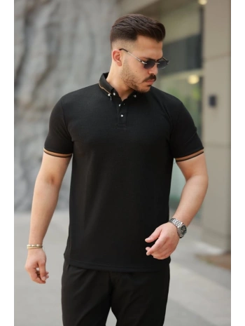 Erkek Düğmeli Yaka Waffle Kumaş Kısa Kollu Tişört