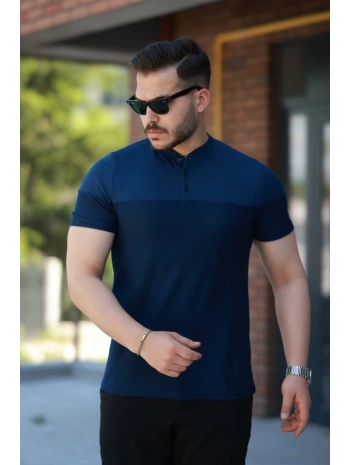 Erkek Hakim Yakalı Kısa Kollu Pamuklu T-shirt