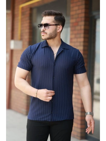 Erkek Kısa Kollu çizgili Gömlek