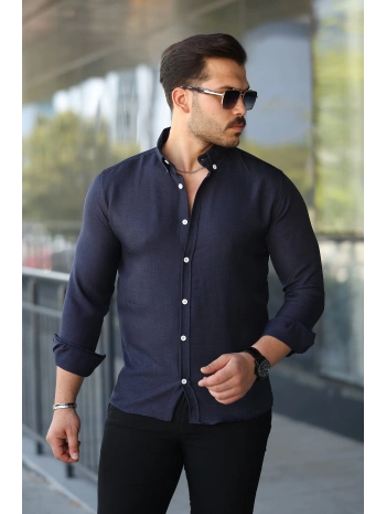 Erkek Uzun Kollu Regular Sofya Keten Gömlek