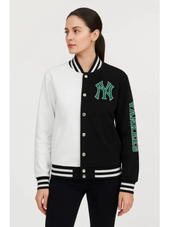 İki İplik Nakış İşlemeli Kolej Çeket- Siyah