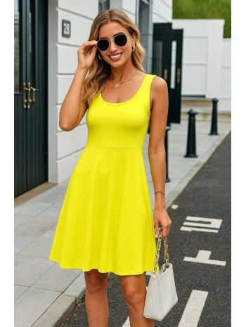 Kadın Askılı Yuvarlak Yaka Kısa Viskon Elbise