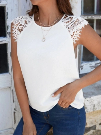 Kadın Kısa Kollu Bisiklet Yaka Ithal Krep Bluz