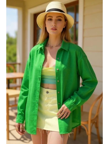 Kadın Uzun Kollu Oversize Gömlek