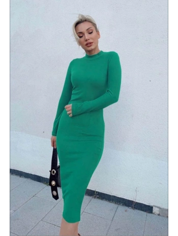 Kadın Yarım Balıkçı Yaka Süet Kumaş Fırsat ürün Midi Boy Elbise