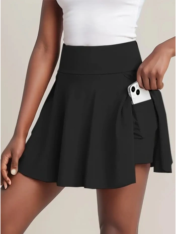 Kadın Yüksek Bel Cepli Sandy Short Etek