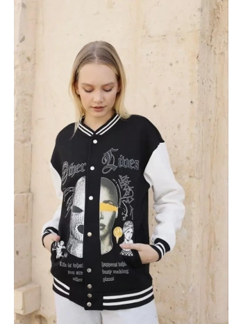 Oversize Kolej Ceket - Siyah