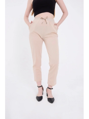 Tam Kalıp Basic Eşofman Pantolon - Bej