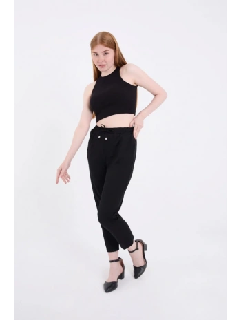 Tam Kalıp Basic Eşofman Pantolon - Siyah