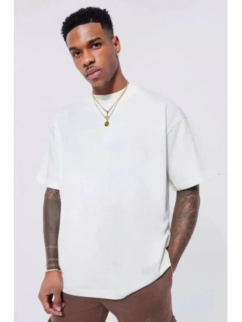 Unisex Basic Bisiklet Yaka Oversize T-Shirt - Beyaz