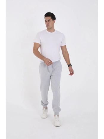 Unisex Kışlık Üç İplik Lastikli Eşofman Pantolon - Gri