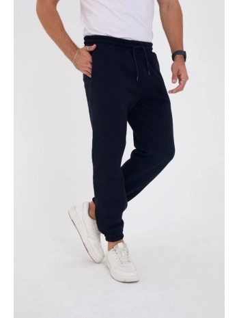 Unisex Kışlık Üç İplik Lastikli Eşofman Pantolon - Lacivert