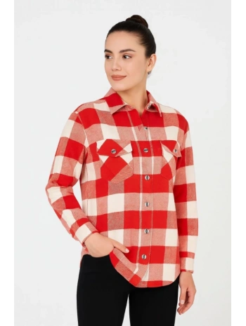 Uzun Kollu Oduncu Gömlek - Bordo