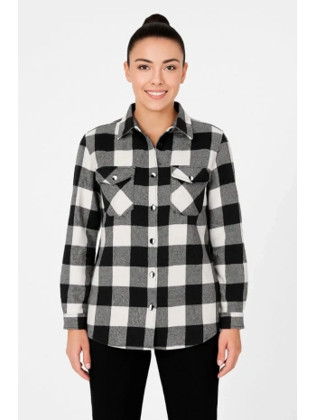 Uzun Kollu Oduncu Gömlek - Siyah