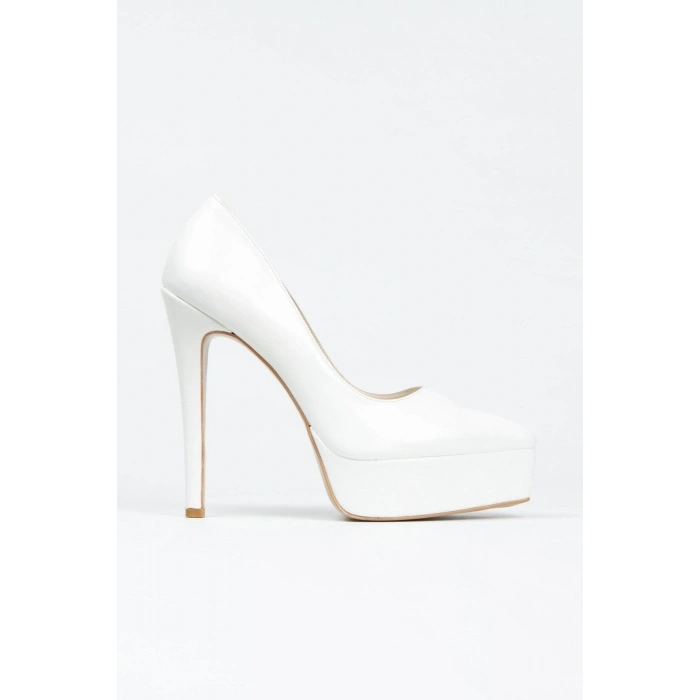 Kadın Sedef Suni Deri Cilt Yüksek Platform  Kapalı  Burunlu  İnce Topuklu Rahat ve Şık Ayakkabı