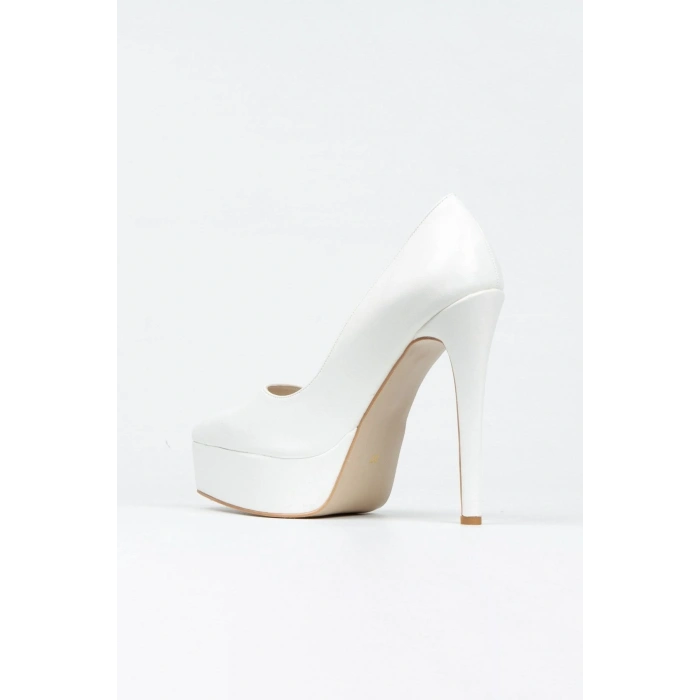 Kadın Sedef Suni Deri Cilt Yüksek Platform  Kapalı  Burunlu  İnce Topuklu Rahat ve Şık Ayakkabı