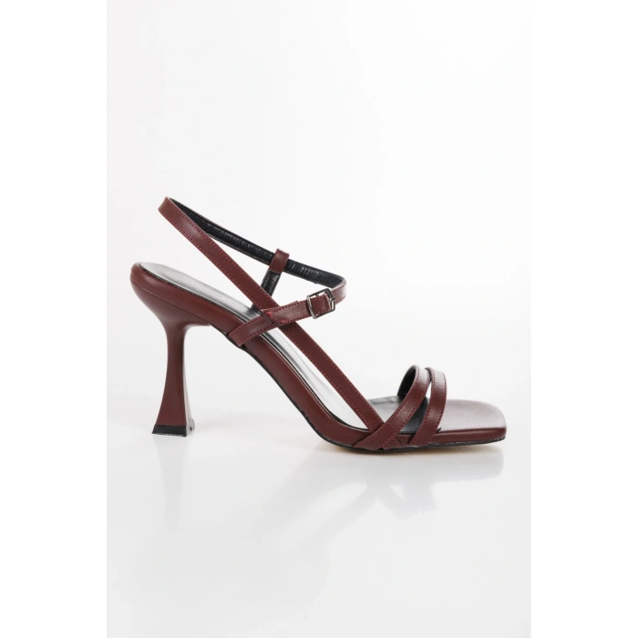 Kadın Bordo Bilekten Ayarlamalı Şık Biye Detaylı Abiye Ayakkabı