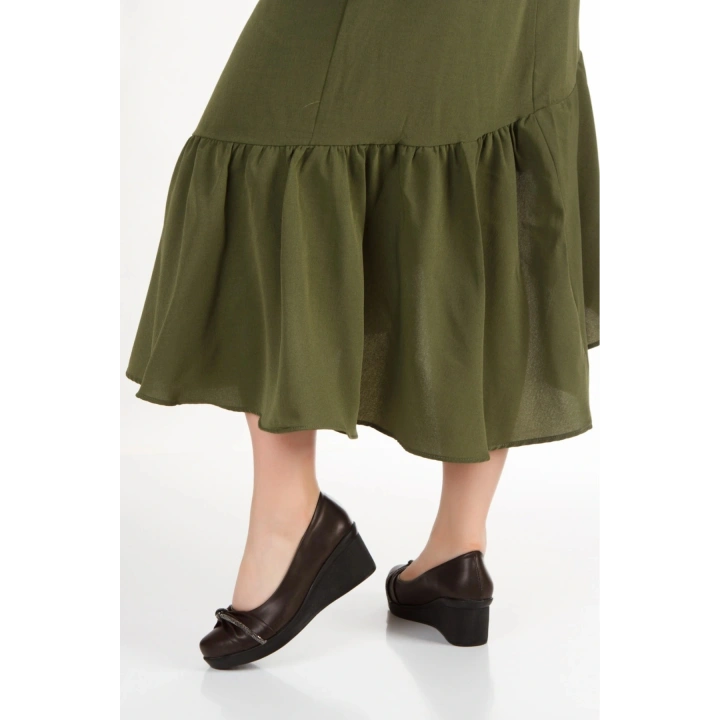 Kadın Kahve Suni Deri Cilt Ortopedik Tabanlı Şık Düğüm Taş Detaylı Rahat Dolgu Ayakkabı