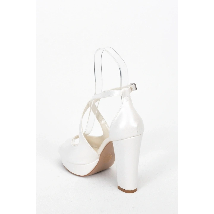 Kadın Sedef   Burnu Açık  Yüksek Platform Kalın Topuklu Rahat ve Şık Ayakkabı