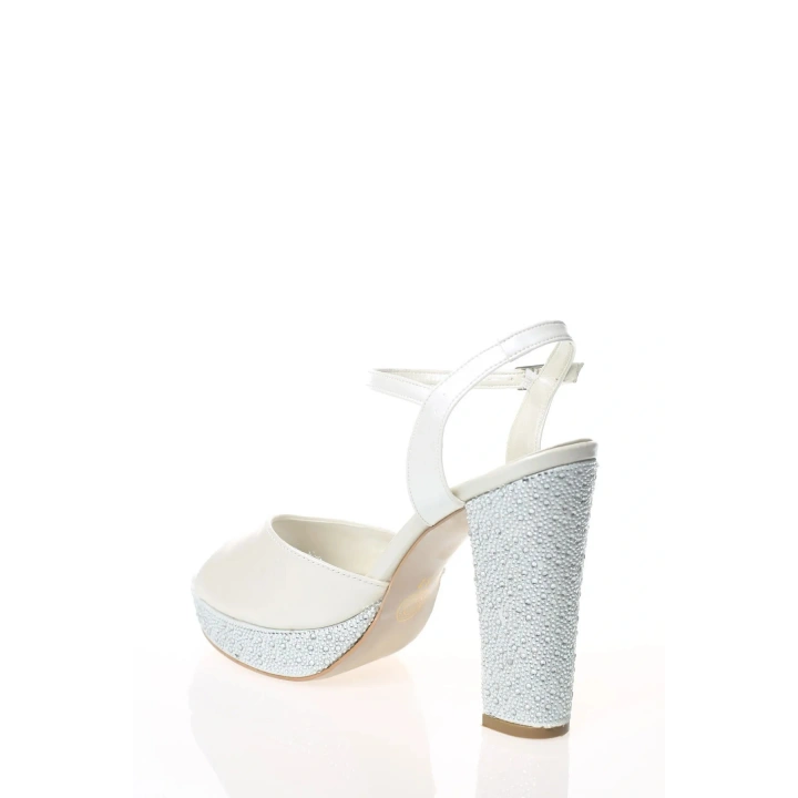 Kadın Sedef  Damla Taşlı Platform ve Kalın Topuklu Arkası Kapalı Rahat Şık Abiye Ayakkabı