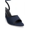 ​​​​​​​Kadın Lacivert Kumaş Tek Bant İnce Topuklu Yazlık Ayakkabı