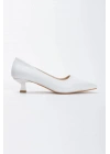 Kadın Beyaz    Kısa Kadeh Topuklu   Rahat  Şık Stiletto ve  Çanta Kombini