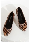 Kadın Leopar  Stiletto Kısa Kalın Topuklu Şık Stiletto