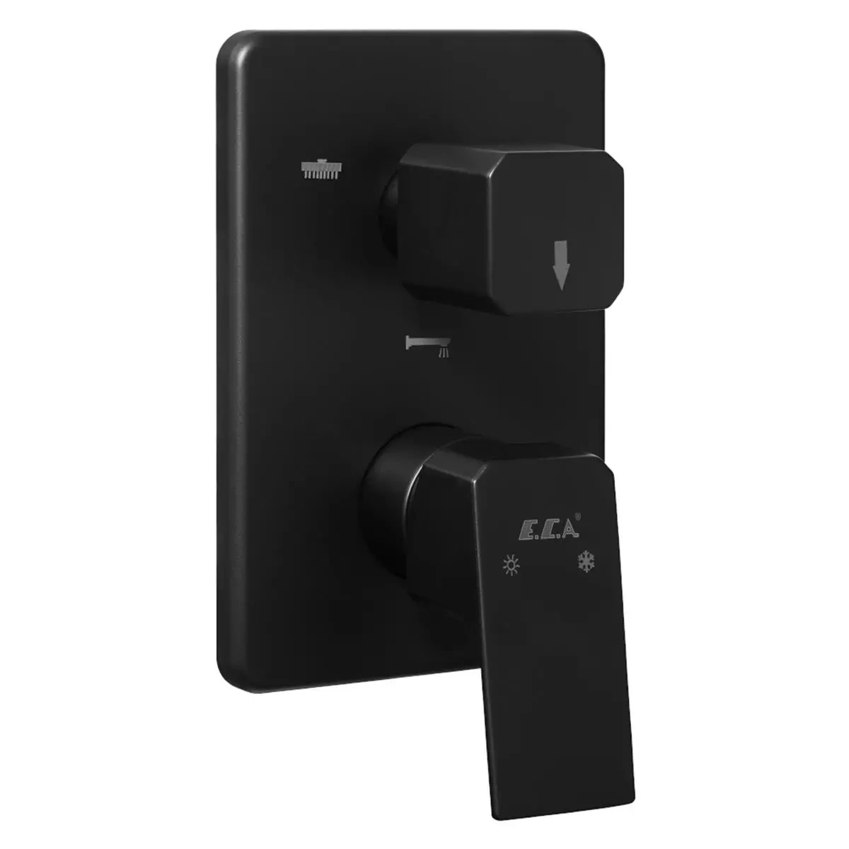 Eca Tiera Ankastre Banyo Bataryası Sıva Üstü 3 Yollu Mat Siyah