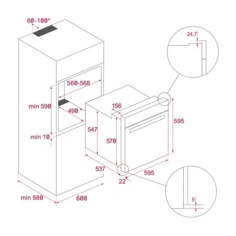 Teka HLB 8400 BK Siyah Ankastre Fırın