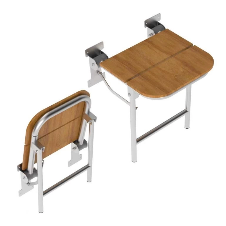 Deppot Engelli Duş Oturağı - Ahşap (lux 8 Mm Teak Kompak Laminat) - Ø32