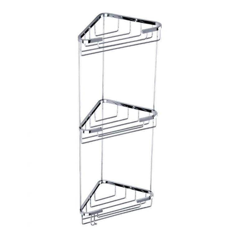 Deppot Köşe Şampuanlık 15x15 - 3 Kat - Krom